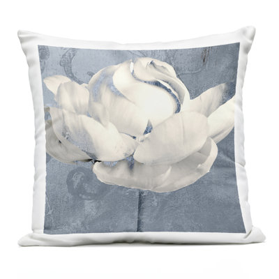 Gilded Blue Rose Outdoor Printed Pillow design by Sophie 6