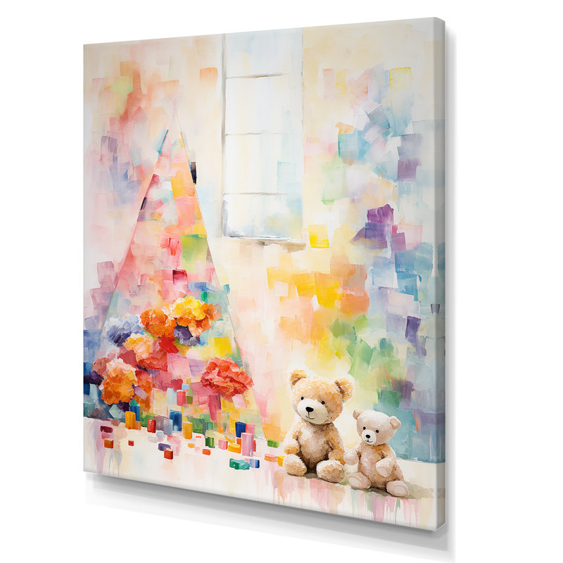 «Whimsical Kids Floral Haven III», art mural pour chambre de bébé, Toile tendue, H 32 po x l 16 po x P 1 po