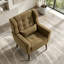 Fauteuil d'appoint en chenille vert olive avec coussin lombaire-133686693