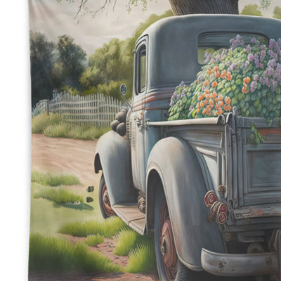 Barn Flower Delivery Truck IV Polyester Tapestry
