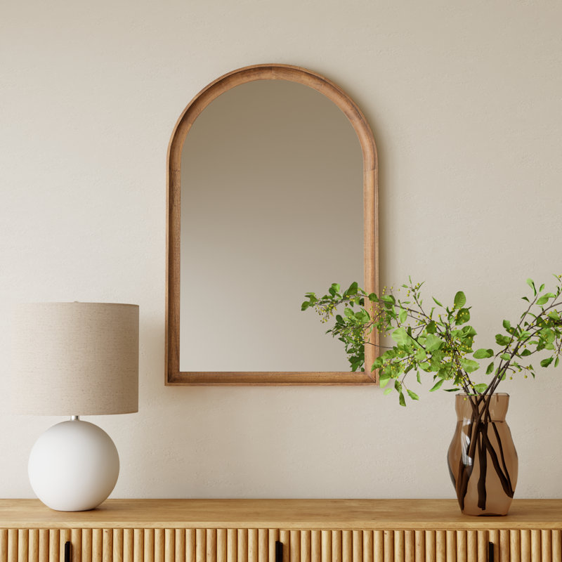 Branwell Wood Flat Mirror, 36" x 24", Rustic Brown