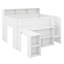 Lit mezzanine pleine grandeur pour enfants avec bureau et lit mezzanine en bois robuste à DEL avec plusieurs tablettes de rangement pour garçons et filles-621889160