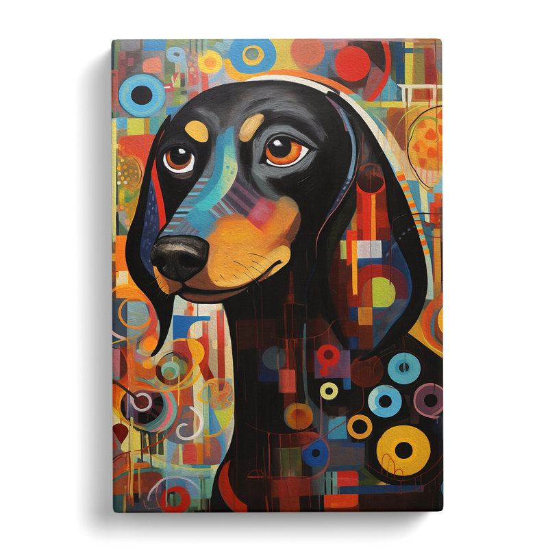 Dachshund Orphism Art No.2 - Print, 76cm H x 50cm W x 3cm D