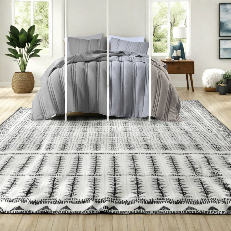 Ensembles de literie gris doux, courtepointe en polyester de style moderne pour la maison