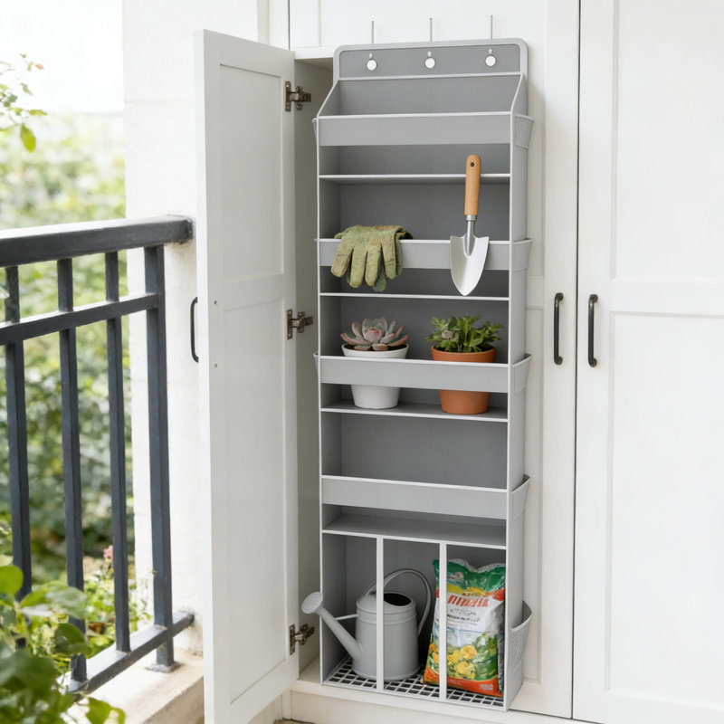 Rangement au-dessus de la porte avec grandes tablettes et pochettes en filet, rangement suspendu robuste pour placard, salle de bain, salle de lavage, dortoir et rangement