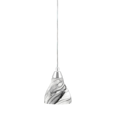 Any Cord Hung Mini Pendant With 6.25" Onyx Swirl Glass