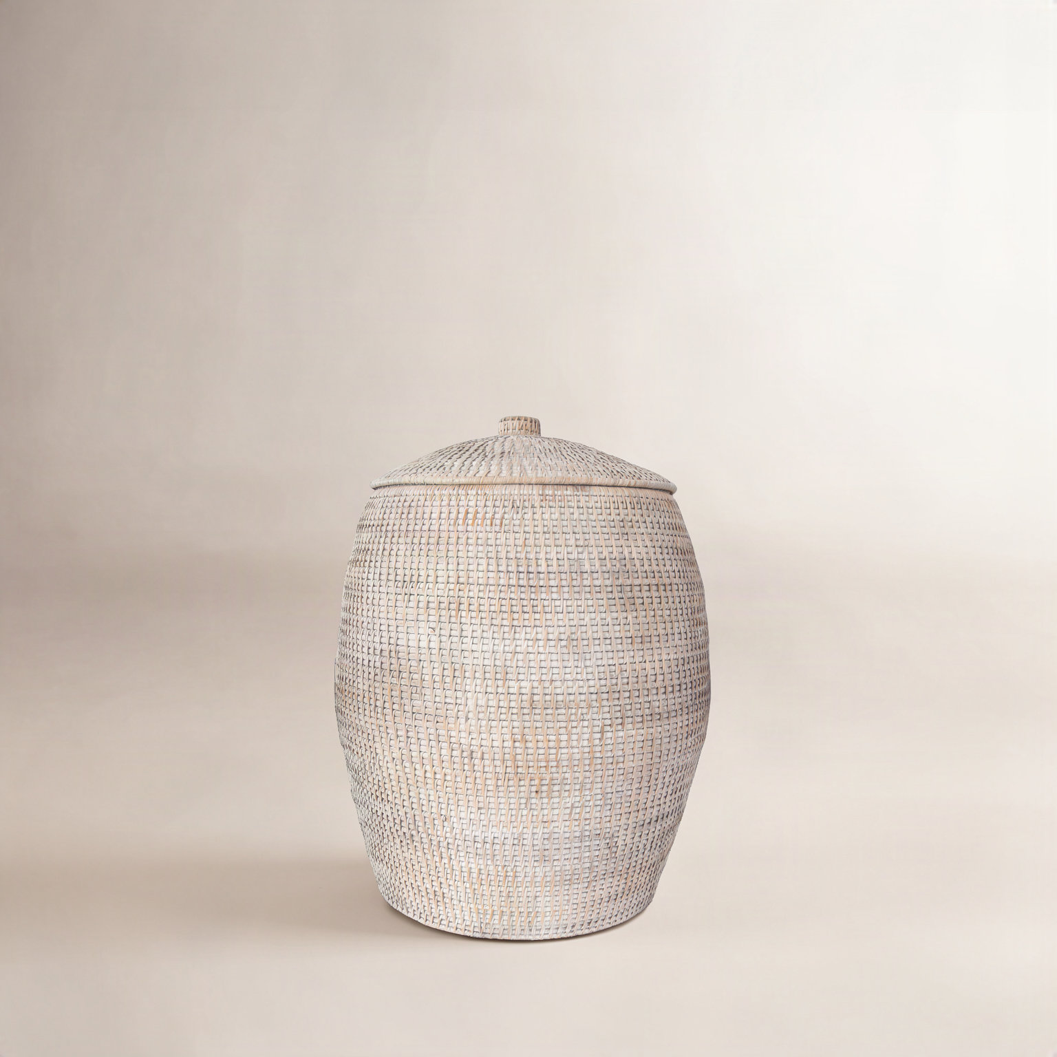 Beehive Laundry Hamper with Liner, White Wash
