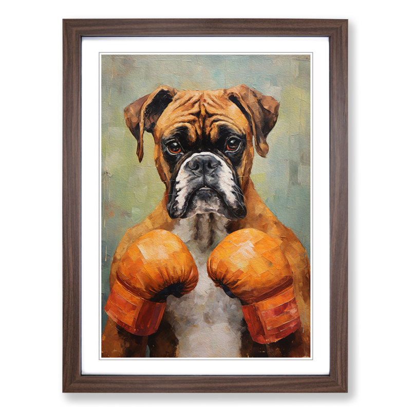 Boxer Dog Orphism Art - Framed Print, Walnut Framed, 46cm H x 34cm W x 2cm D