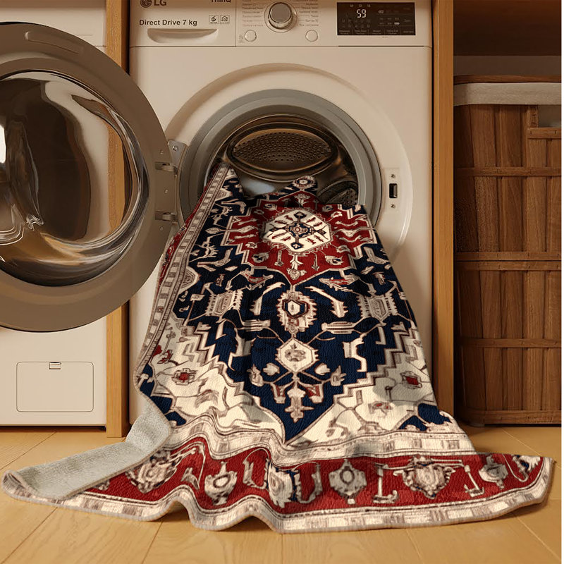 Tapis brun lavable à la machine, Rectangle de 5 pi x 8 pi