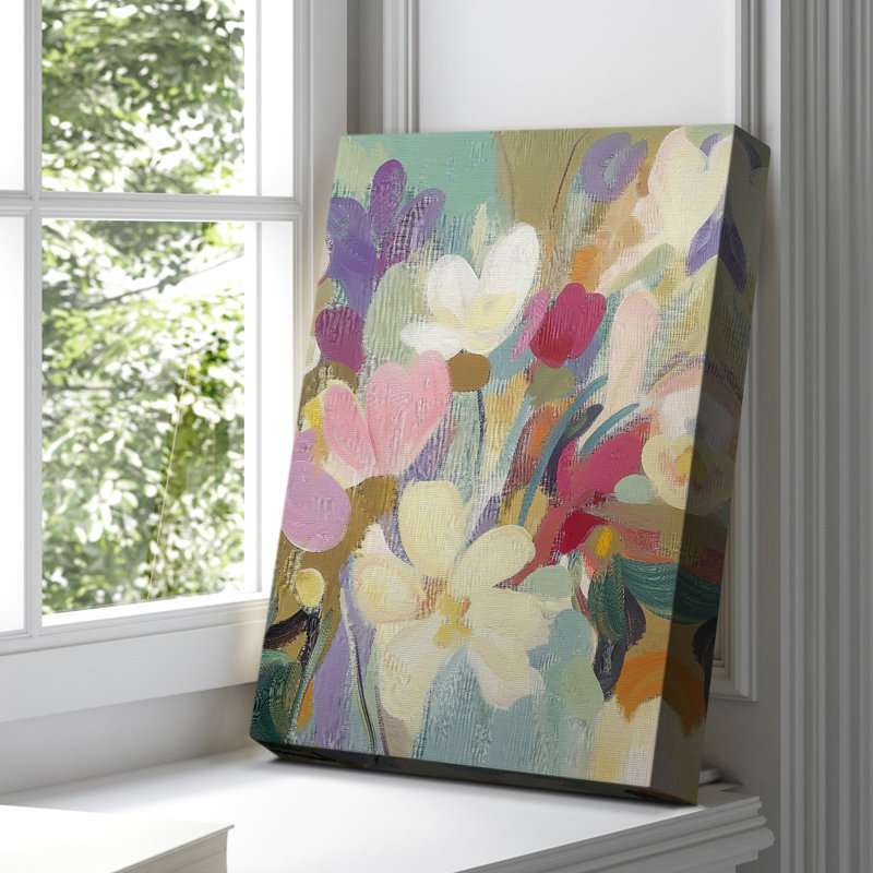 Toile tendue avec motif floral CLxxx - prêt à être accroché, H 18 po x l 12 po