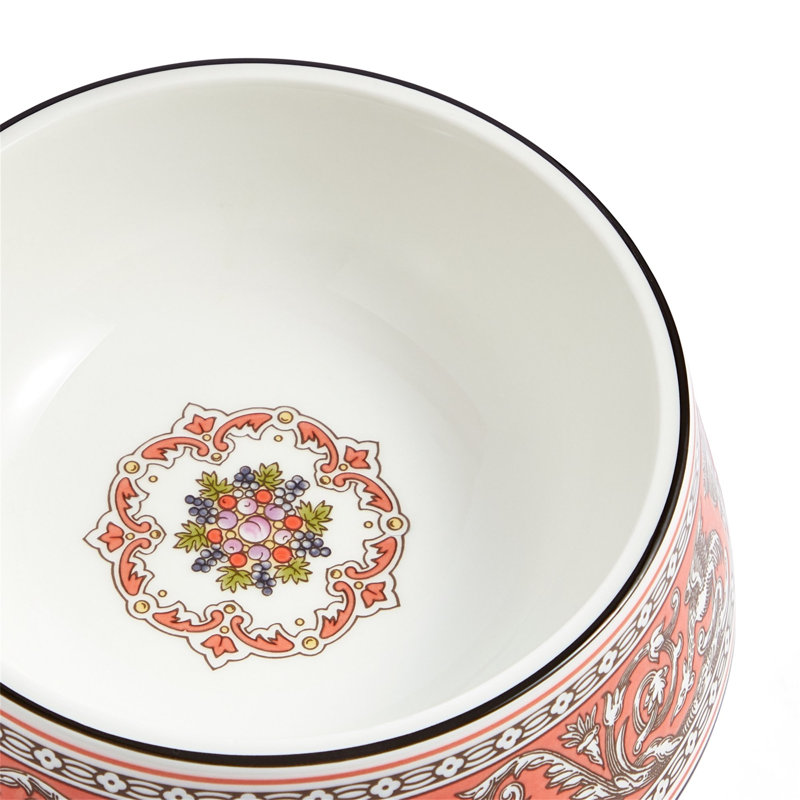 Florentine Turquoise Pet Bowl 17cm 6.6in, Orange