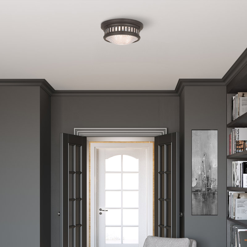 Plafonnier Berwick, Bronze, H 5 po x l 11 po x P 11 po