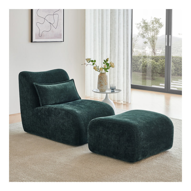 Méridienne moderne avec repose-pieds comprimé UpholsteinRecliner pour petits espaces Canapé d'appoint confortable pour salon, chambre à coucher ou appartement
