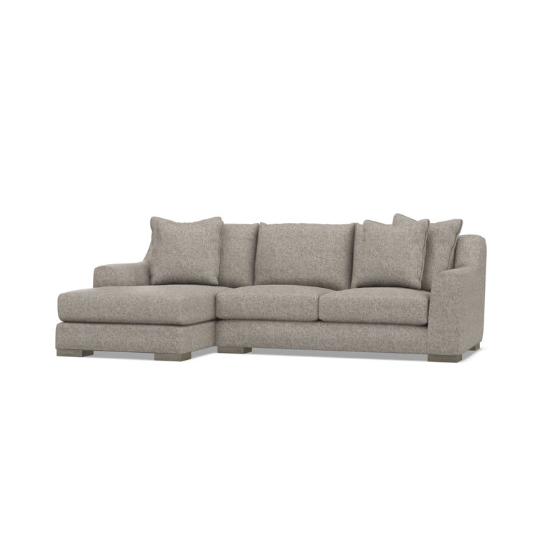 Chaise Sectional, Beige Polyester, 35" H x  105" W x 63.5" D, Left Hand Facing