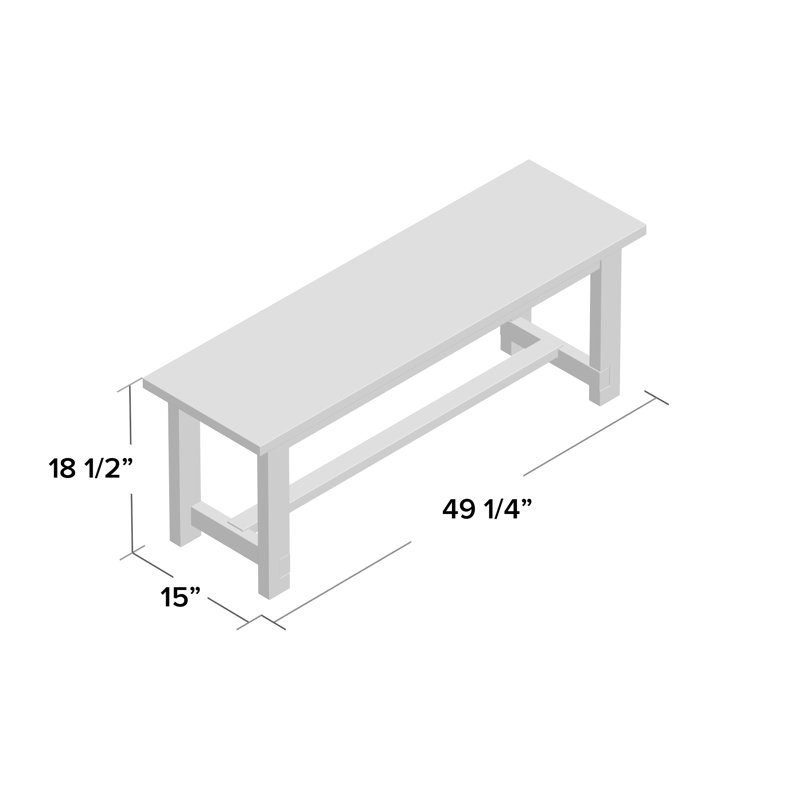 Trevion Solid Wood Bench, Taupe foncé