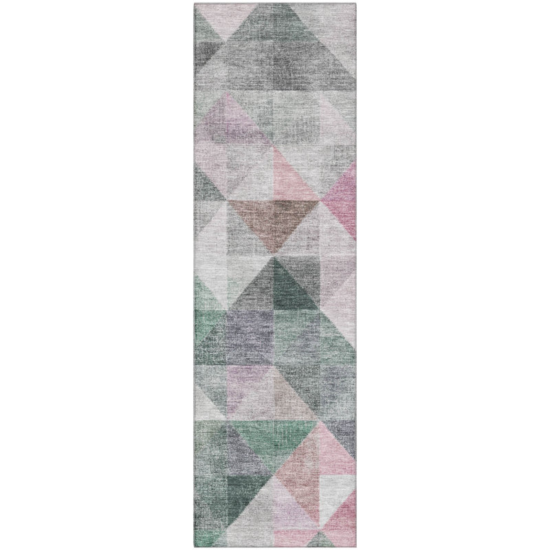 Premium Machine Washable Ariel Geometric Rug, Runner 2'3" x 7'6"