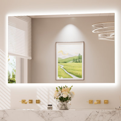 Armadale Backlit LED Bathroom Mirror 3 Color Dimmable Light & Anti-fog Tempered Glass mirror