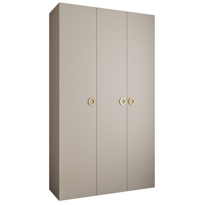 Wardrobe Moko 1, Cashmere/Gold Hanlde, 245cm H x 160cm W x 40cm D