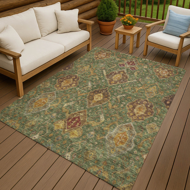 Machine Washable Indoor/Outdoor Chantille ACN2306 Global Rug, Rectangle 9' x 12'