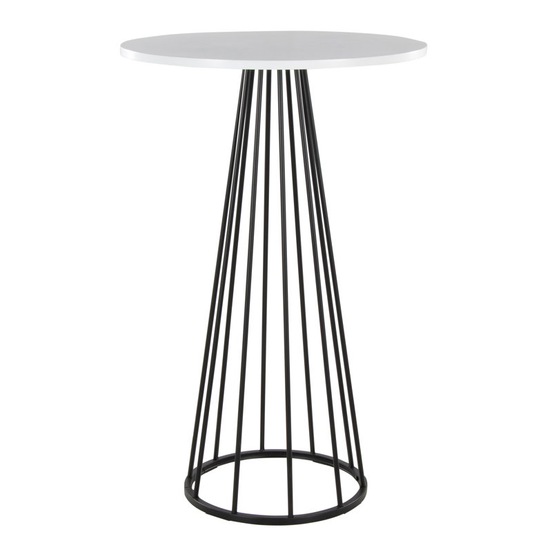 Table de comptoir Canary Cosmo, Blanc / Blanc, Noir, noir, noir, noir, 42"