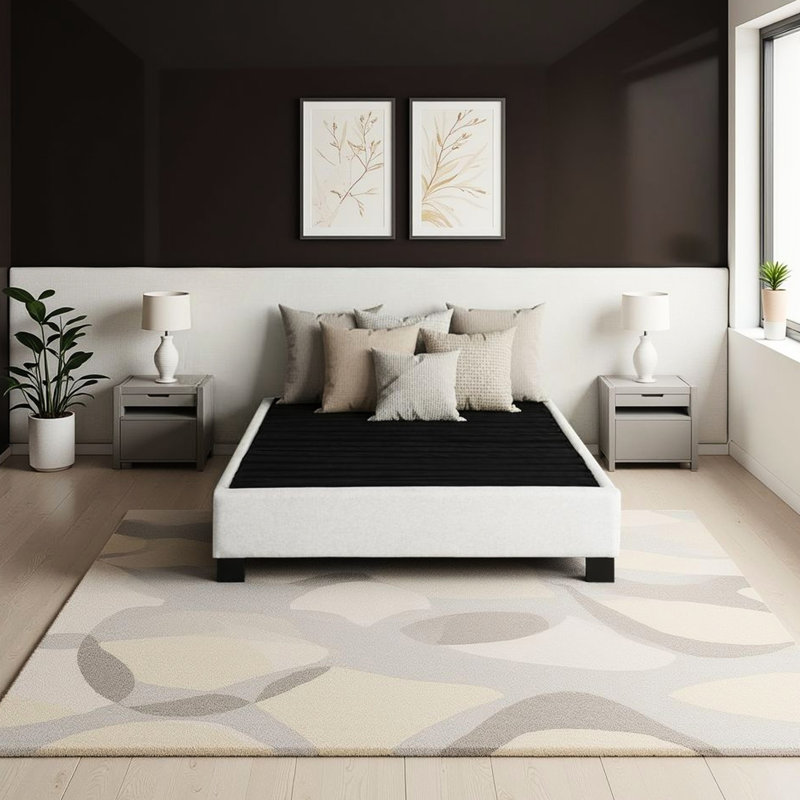 Oatmeal Modern Queen Bed