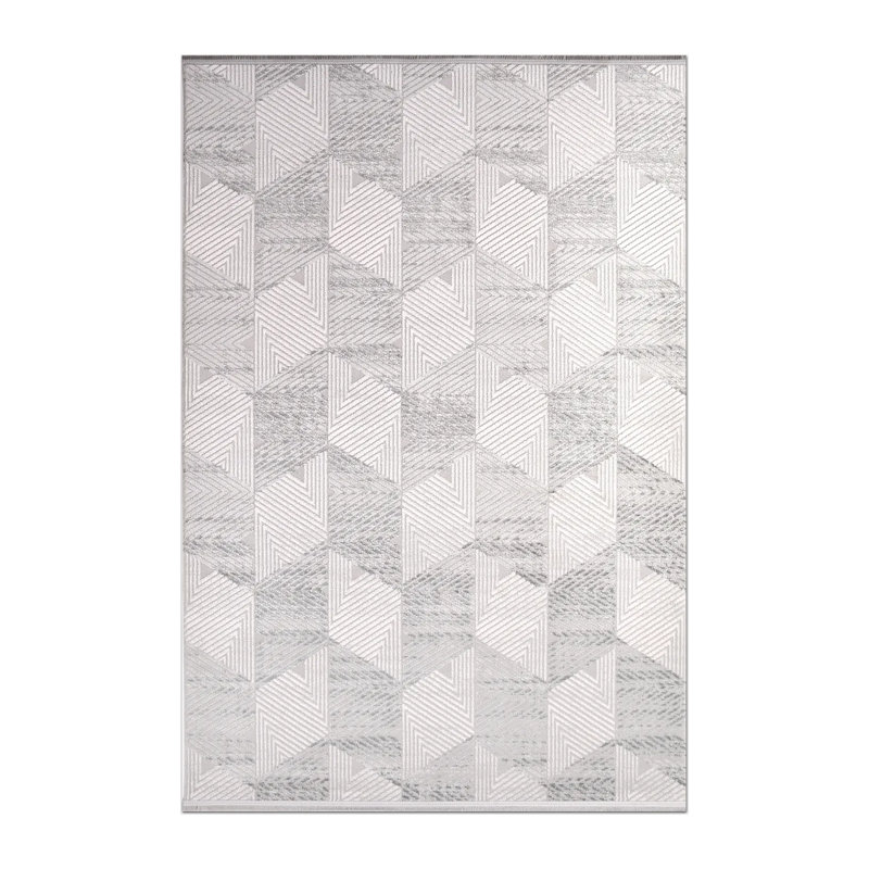 Cotton Abstract Indoor Rug, Rectangle 6'7" x 11'6"