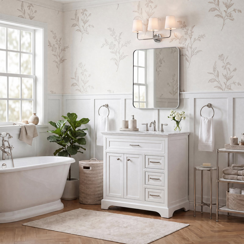 Meuble-lavabo simple 32 po Hermes, Blanc