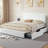Huntsville Full Storage Bed with 4 Drawers Velvet Upholstered Headboard White Platform Bed Frame-242197126-245840173