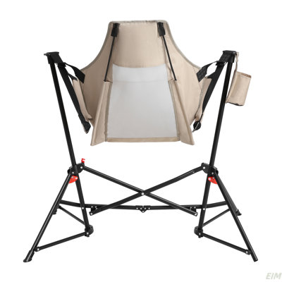 Chaise de camping hamac, chaise berçante pliante portative, chaise pivotante à dossier réglable en alliage d'aluminium avec porte-gobelet, fauteuil inclinable avec sac de transport pour la cour extérieure (chaise berçante)