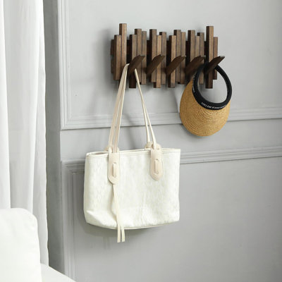 Portemanteaux mural en bois d'acacia naturel