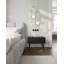 Nightstand with Fluted Design and Drawer, Black with Black Legs