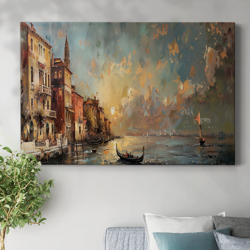 LANDSCAPE CCXLI - Toile tendue avec châssis de qualité supérieure - Prêt à être accroché, H 24 po x l 36 po