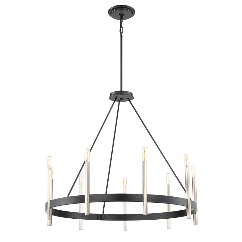 Doucette 9 - Light Dimmable Wagon Wheel Chandelier