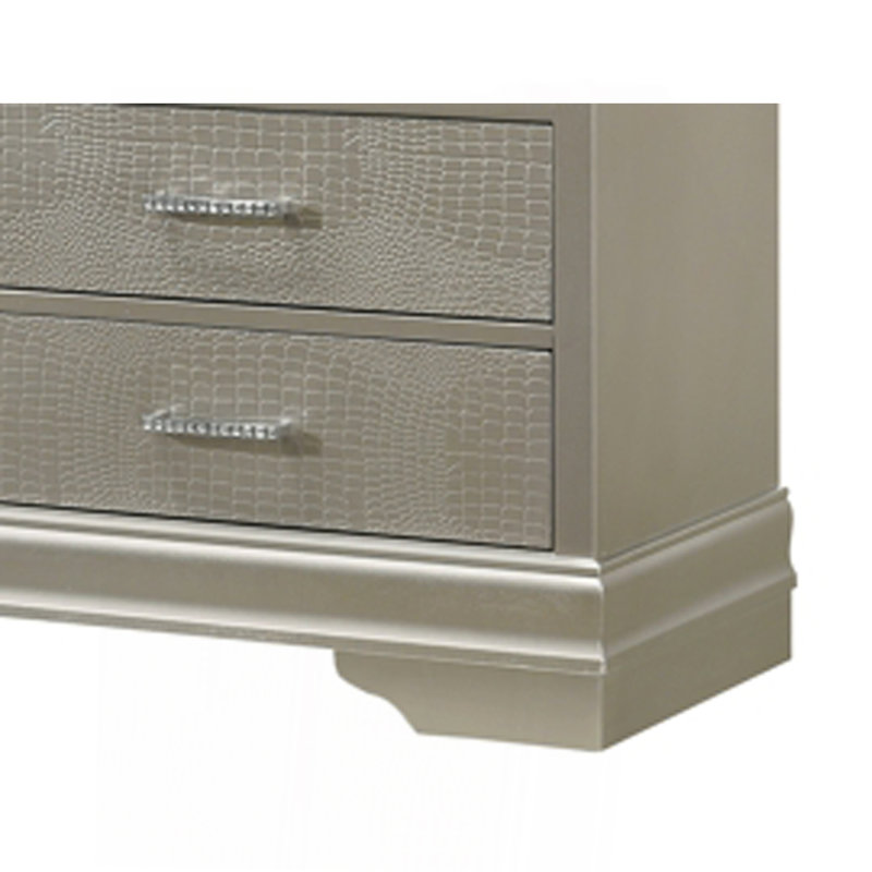 Amalia - Commode - Gris, Blanc argenté