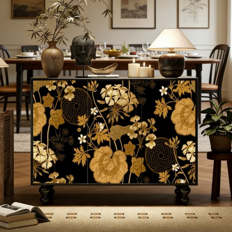 Buffet moderne en bois peint à la main