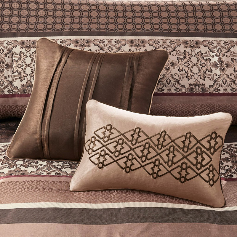 Édredon rouge très grand 7 pièces, intrigant avec motifs géométriques, literie, lavable à la machine, édredon, taies décoratives, coussins, jupe de lit, détails magnifiques, rembourrage,