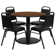 Nicklas 36'' Round Table Set with Round Base and 4 Trapezoidal Back Banquet Chairs