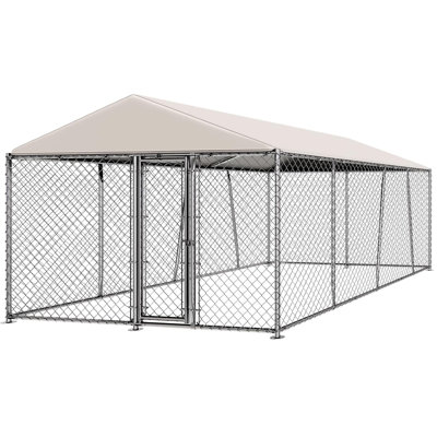 Large Outdoor Dog Kennel With Roof, Dog Kennel Outside With Waterproof Cover