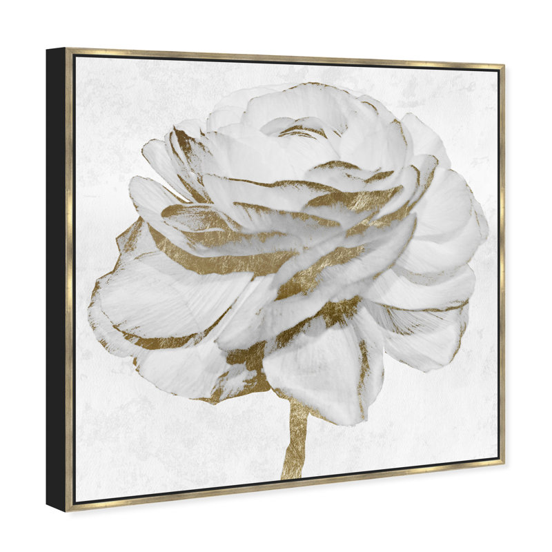White Gold Peony Print by Oliver Gal, 20" H x 20" W