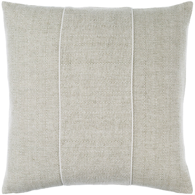 22" Square Stitched Linen and Cotton Accent Pillow