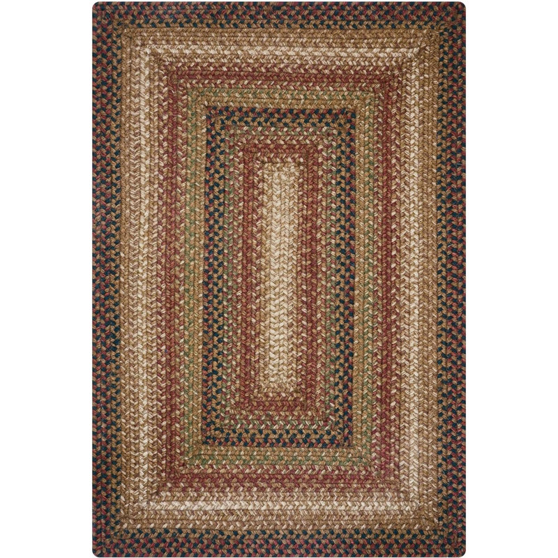Tapis brun / beige / rouge / vert Dameka, Rectangle 4pi x 6 pi