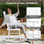 Chaise berçante d'extérieur en bois, 350 lb Chaise berçante avec haut dossier pour jardin, patio, balcon, noir-1893867336