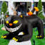 Chat gonflable noir d'Halloween animé de 6 pi avec tête mobile et lumières DEL intégrées