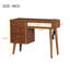 Coiffeuse en bois de noyer avec 4 tiroirs, charge et tabouret