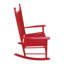 Chaise berçante en bois rose rouge