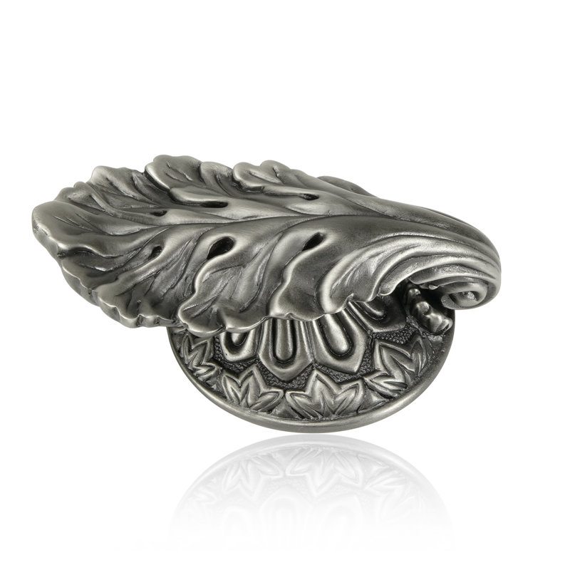 LOUIS XV KNOB WITH SMALL PLATE;,  Antique Nickel