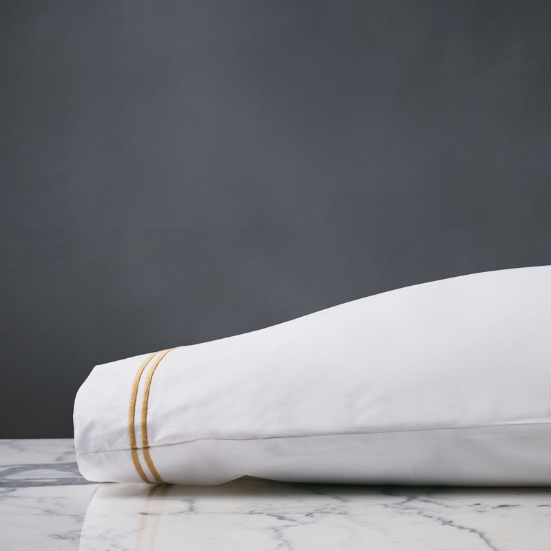 Enzo Pillow Case, Gold, Standard Pillowcase