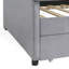 Lit plateforme simple tapissier avec rangement et tiroirs