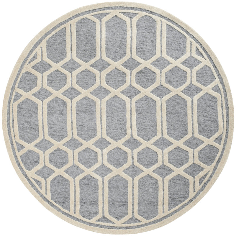 Mauch Cambridge Hand Tufted Wool Geometric Rug, Round 6'
