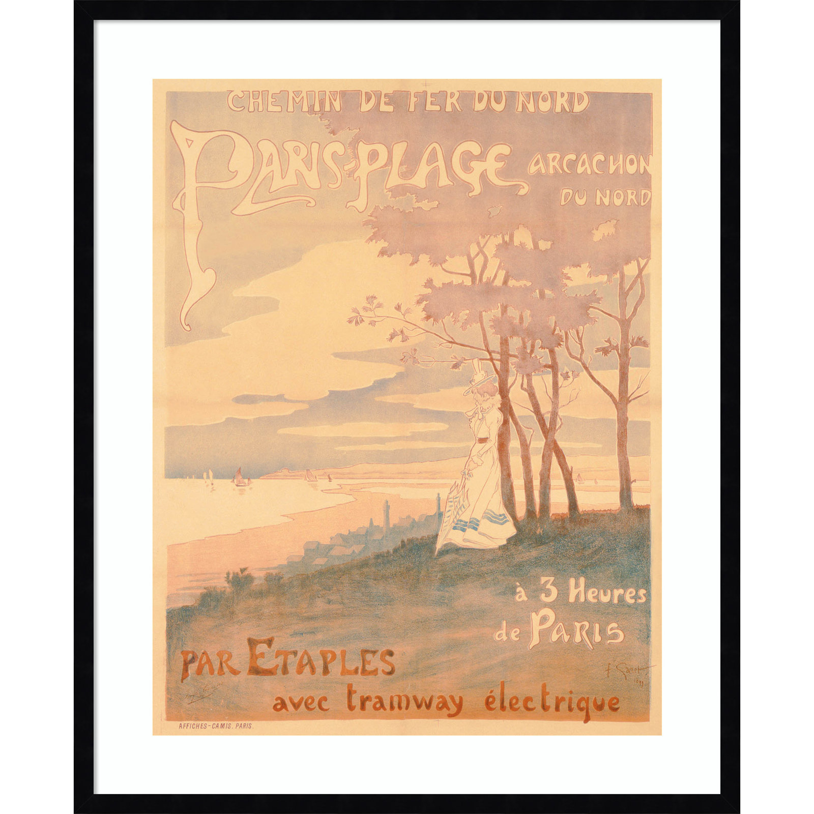 Metro "Poster Advertising Trams" Print, Black, 33" H x 27" W